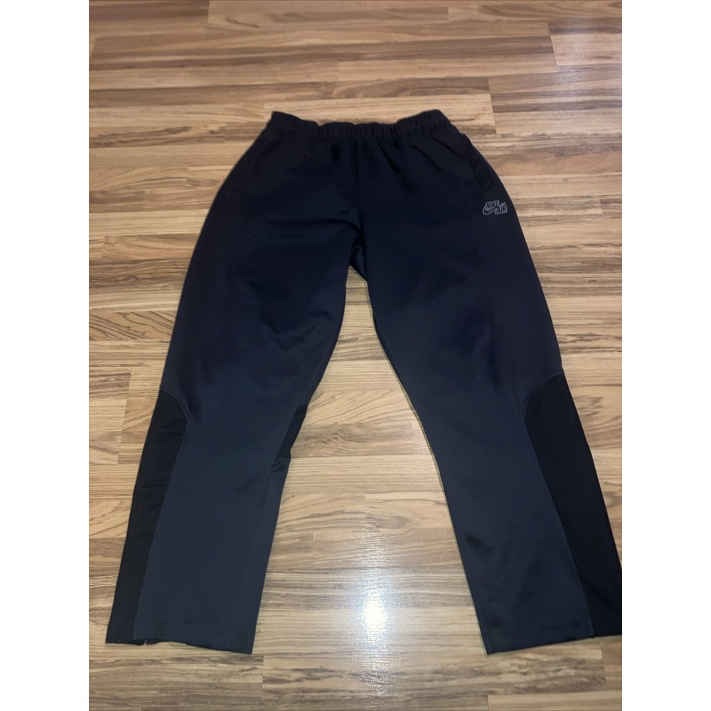 Vintage Nike Track Pants‎ Mens M Black Dri-Fit Baggy Wide Leg Active Gym Y2K